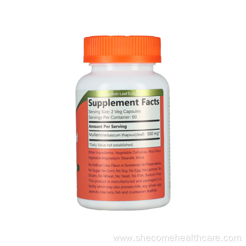 Mullein Leaf Extract Capsules Lung Cleanse Detox Supplement